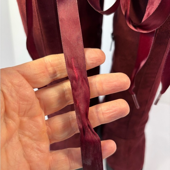 Steampunk Whimsigoth Fairy Pirate Tall Lace-Up Boots with Silky Ribbon Sz 9 - Picture 11 of 13